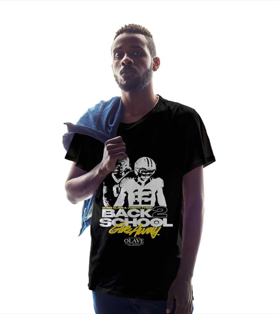 Chris Olave Jordyn Tyson Back 2 School Give Away Olave Connections T-Shirt