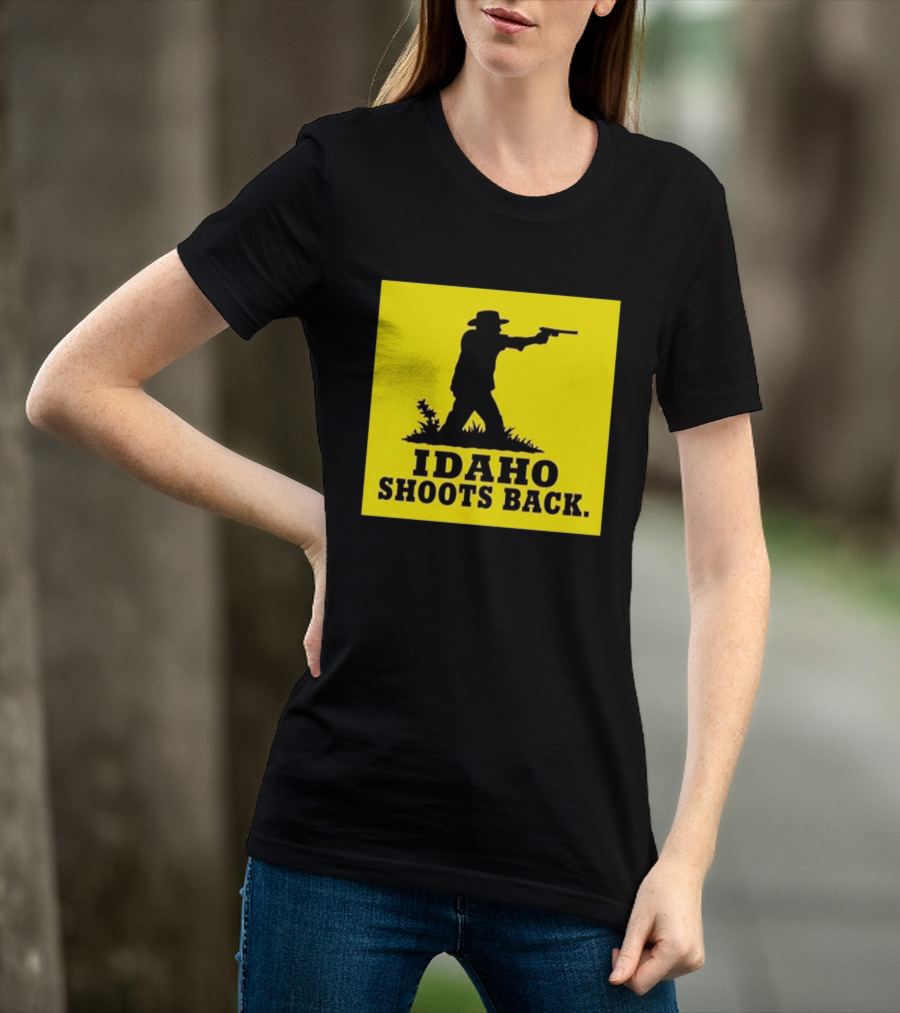Idaho Shoots Back Cowboy Silhouette Retro Humor T-Shirt