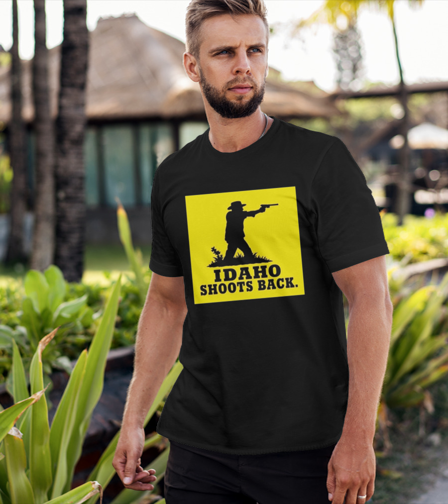 Idaho Shoots Back Cowboy Silhouette Retro Humor T-Shirt