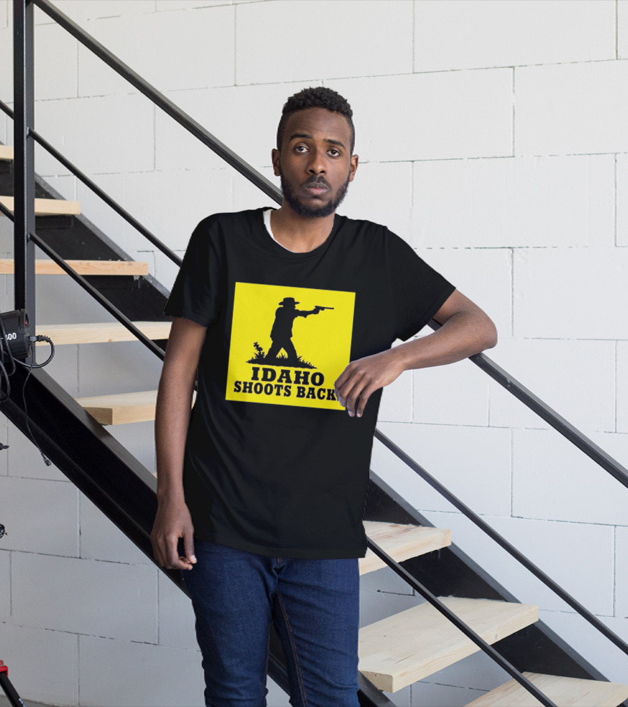 Idaho Shoots Back Cowboy Silhouette Retro Humor T-Shirt