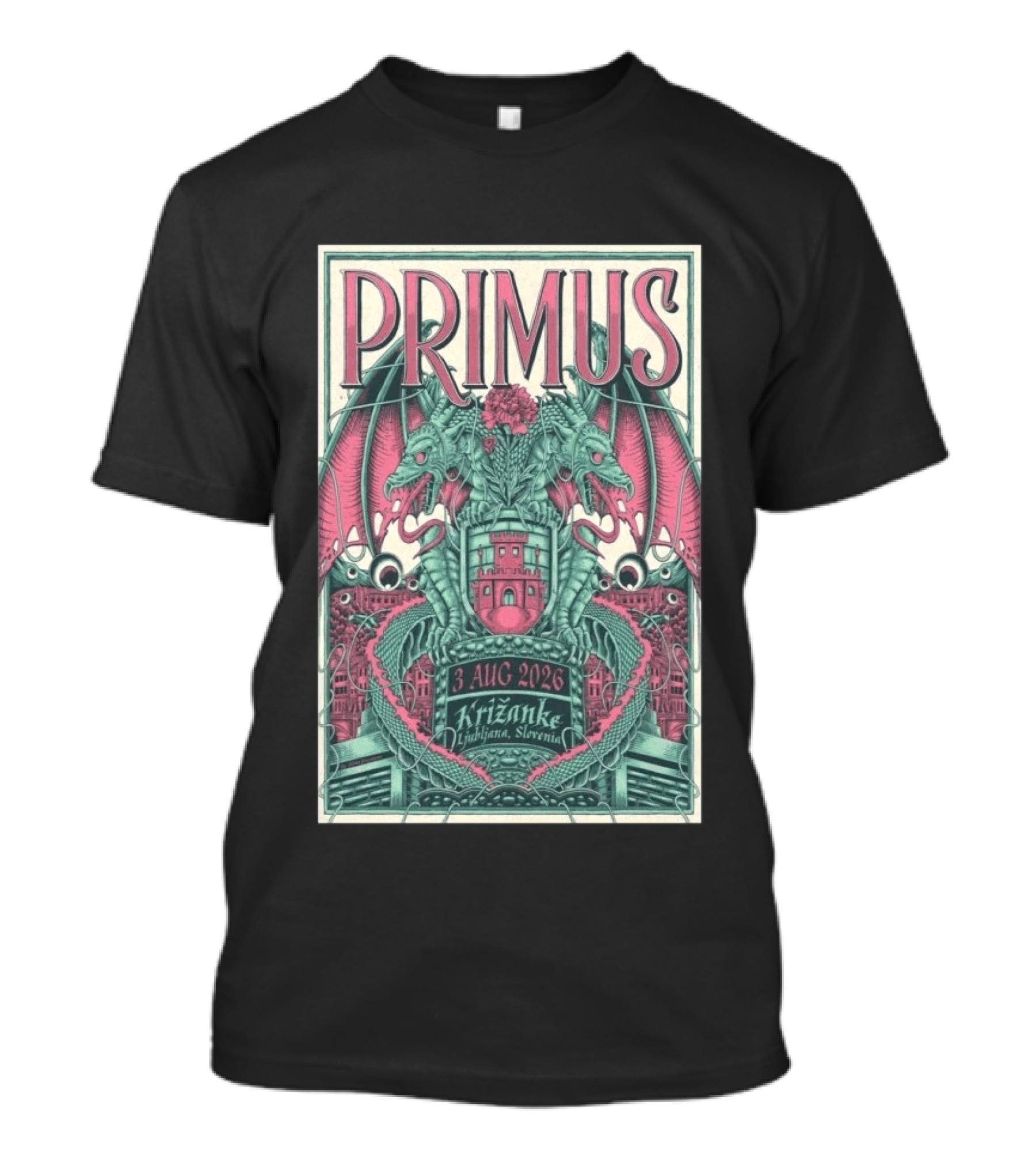 Primus Ljubljana Križanke Concert 3 Aug 2026 Double Dragon T-Shirt