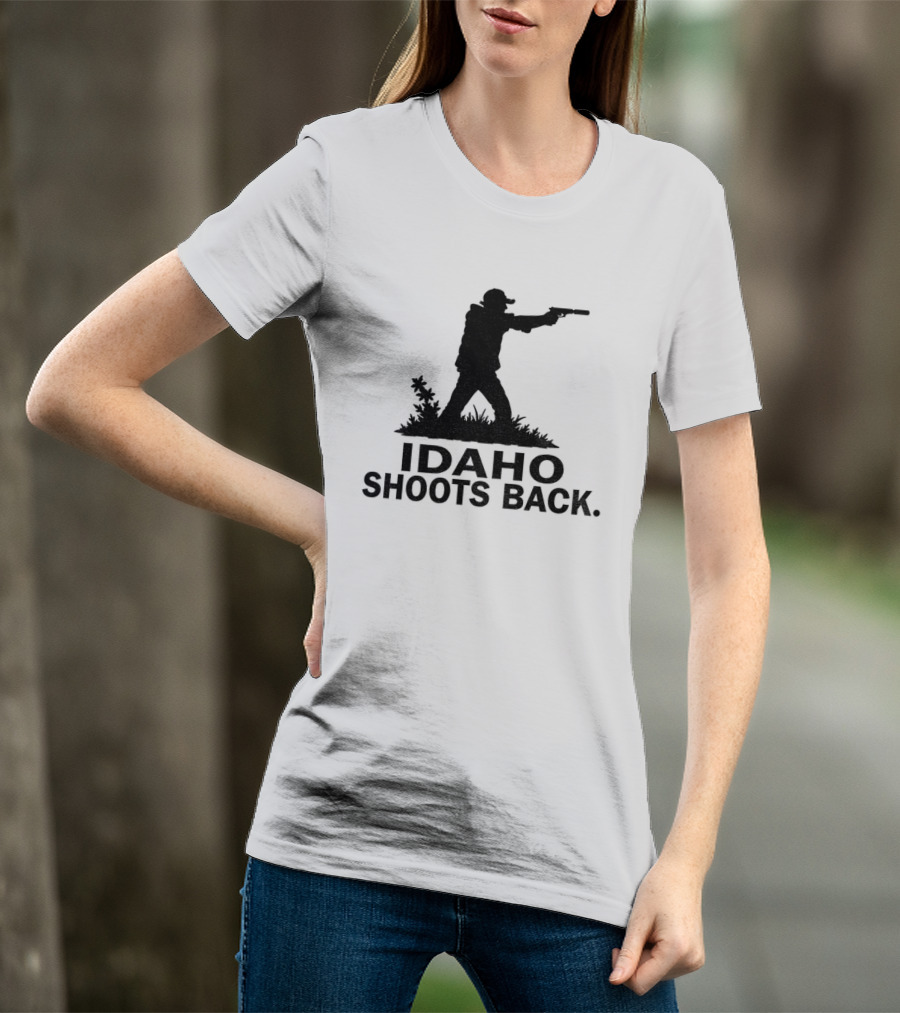 Idaho Shoots Back Silhouette Hunter With Gun T-Shirt