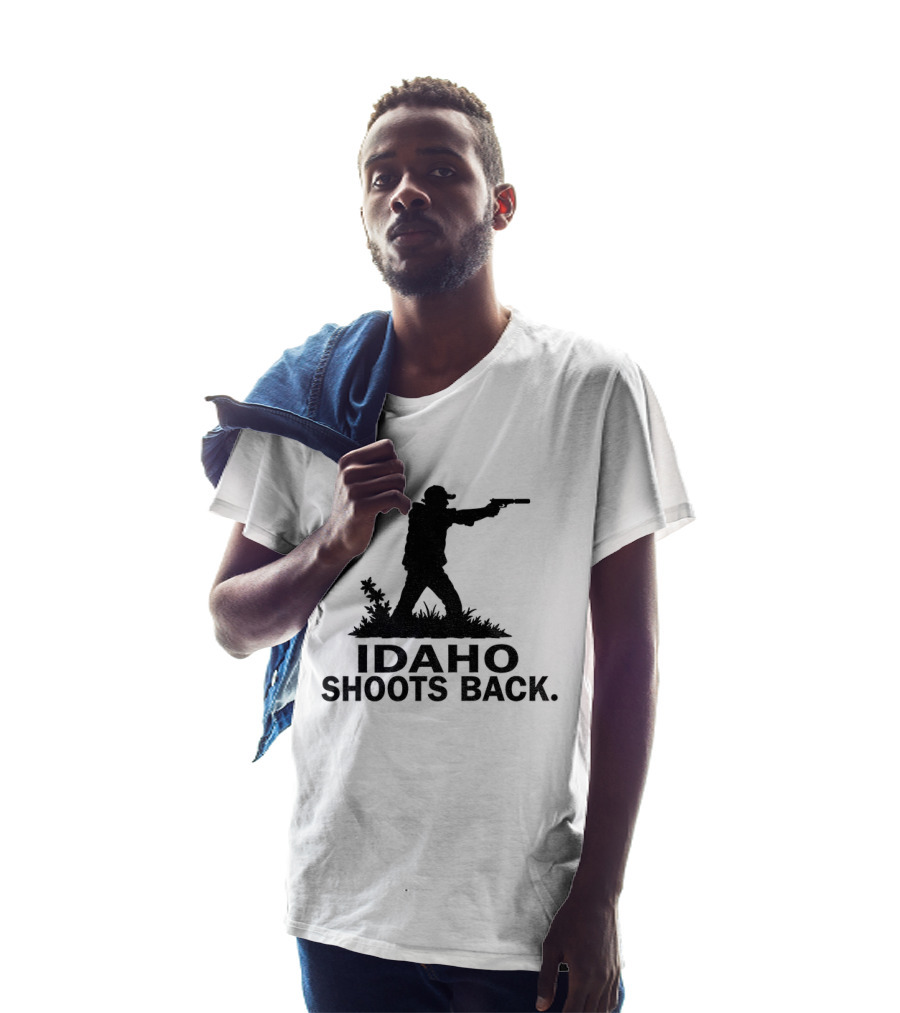 Idaho Shoots Back Silhouette Hunter With Gun T-Shirt