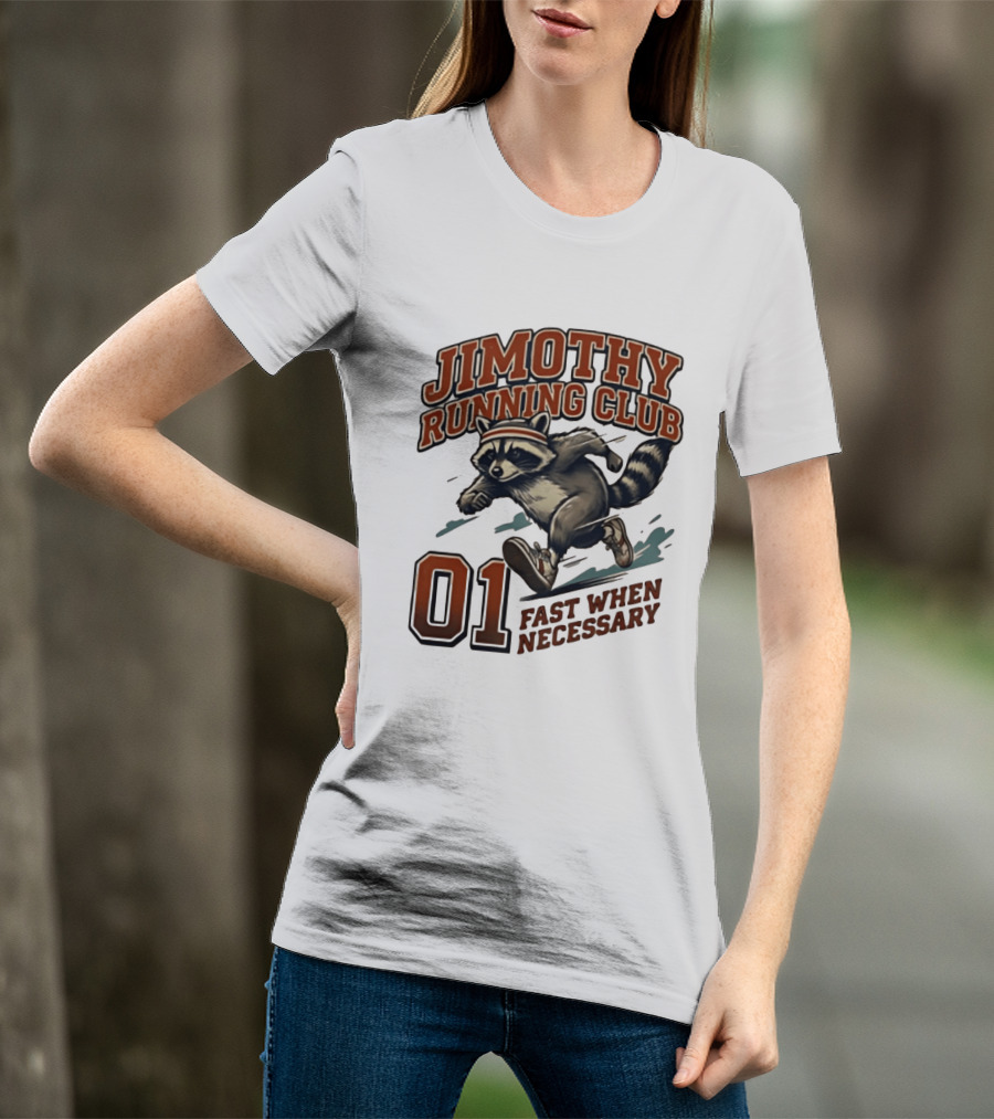 Jimothy Running Club 01 Fast When Necessary Raccoon T-Shirt