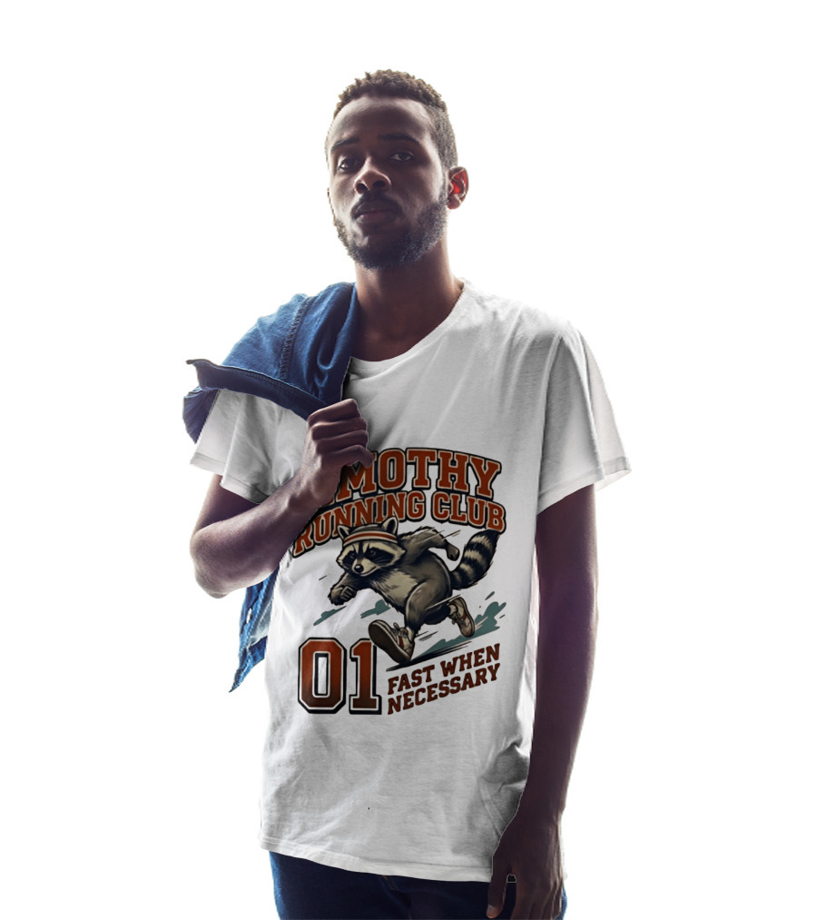 Jimothy Running Club 01 Fast When Necessary Raccoon T-Shirt
