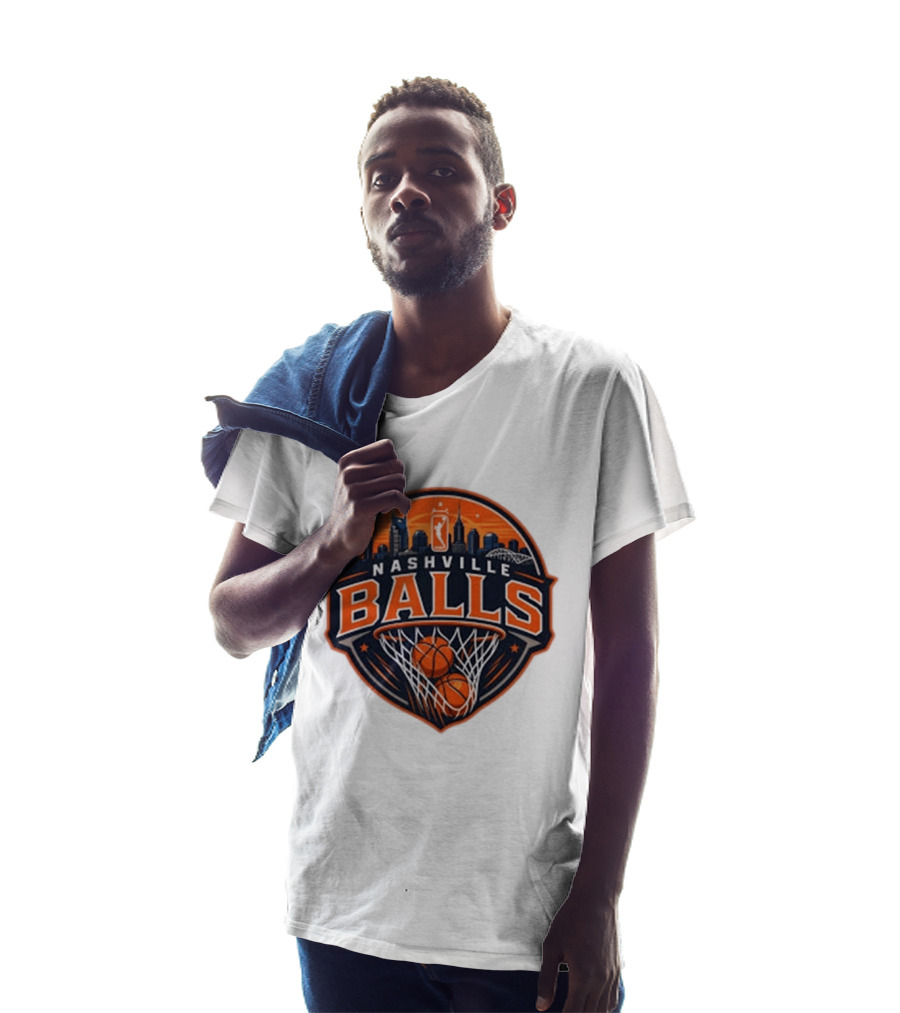 Nashville Balls Skyline Basketball Logo Cityscape T-Shirt