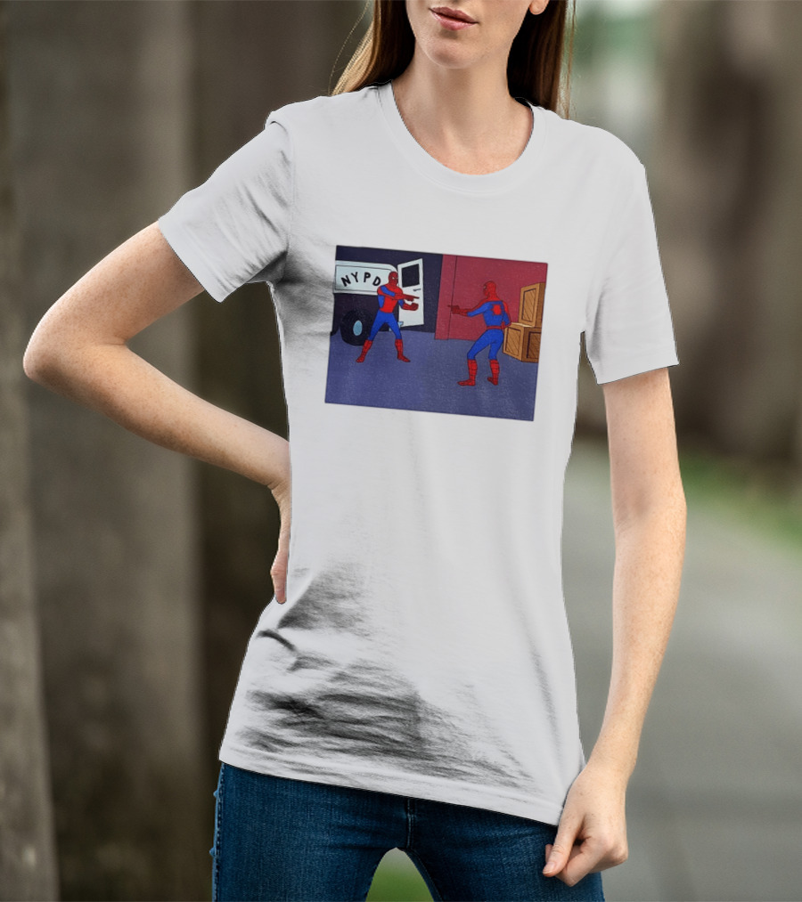 NYPD Spider Man Pointing Meme Twins Scene T-Shirt