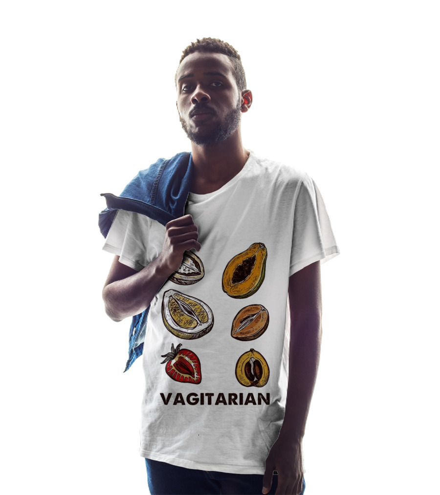 Vagitarian Fruit Humor Strawberry Avocado Papaya Illustrations T-Shirt