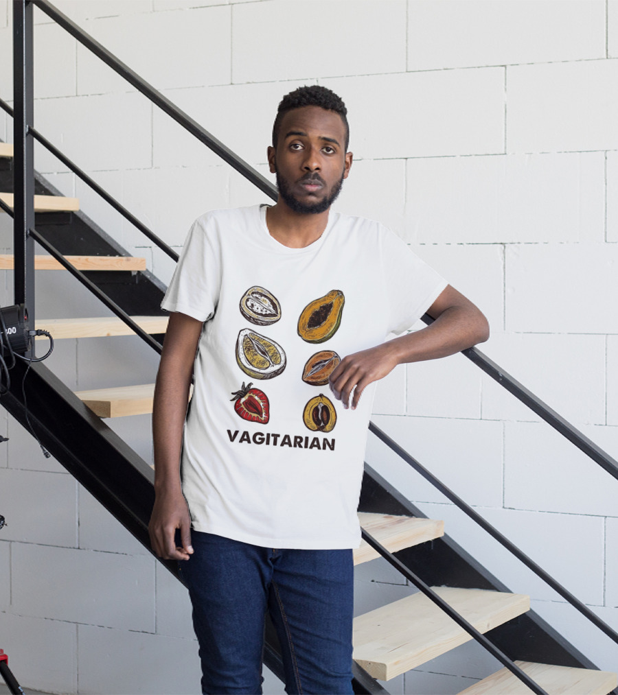 Vagitarian Fruit Humor Strawberry Avocado Papaya Illustrations T-Shirt
