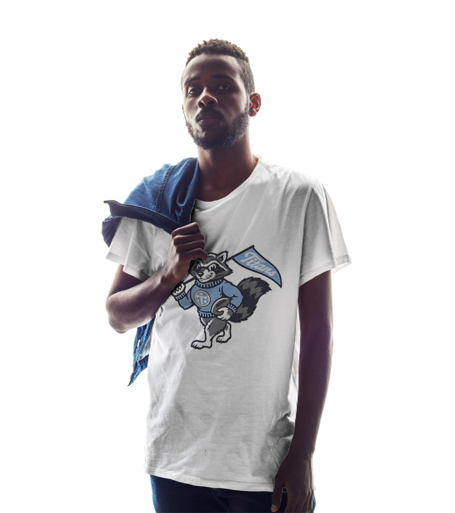 Tennessee Titans Raccoon With Football And Flag T-Shirt
