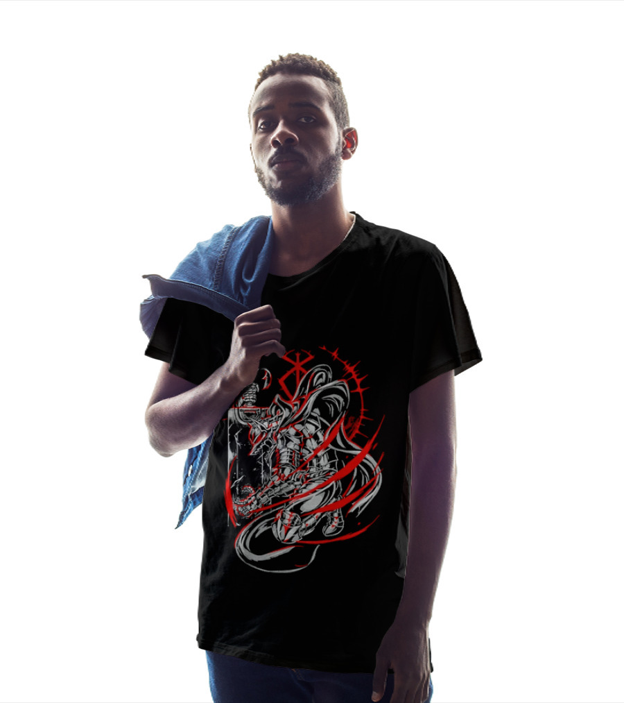 Berserk Dragonslayer Sword Armored Knight Red Sacrifice Glyph T-Shirt
