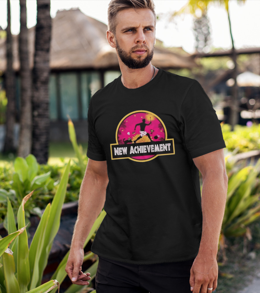 New Achievement Running Man Heart Boxers Torch Jurassic T-Shirt