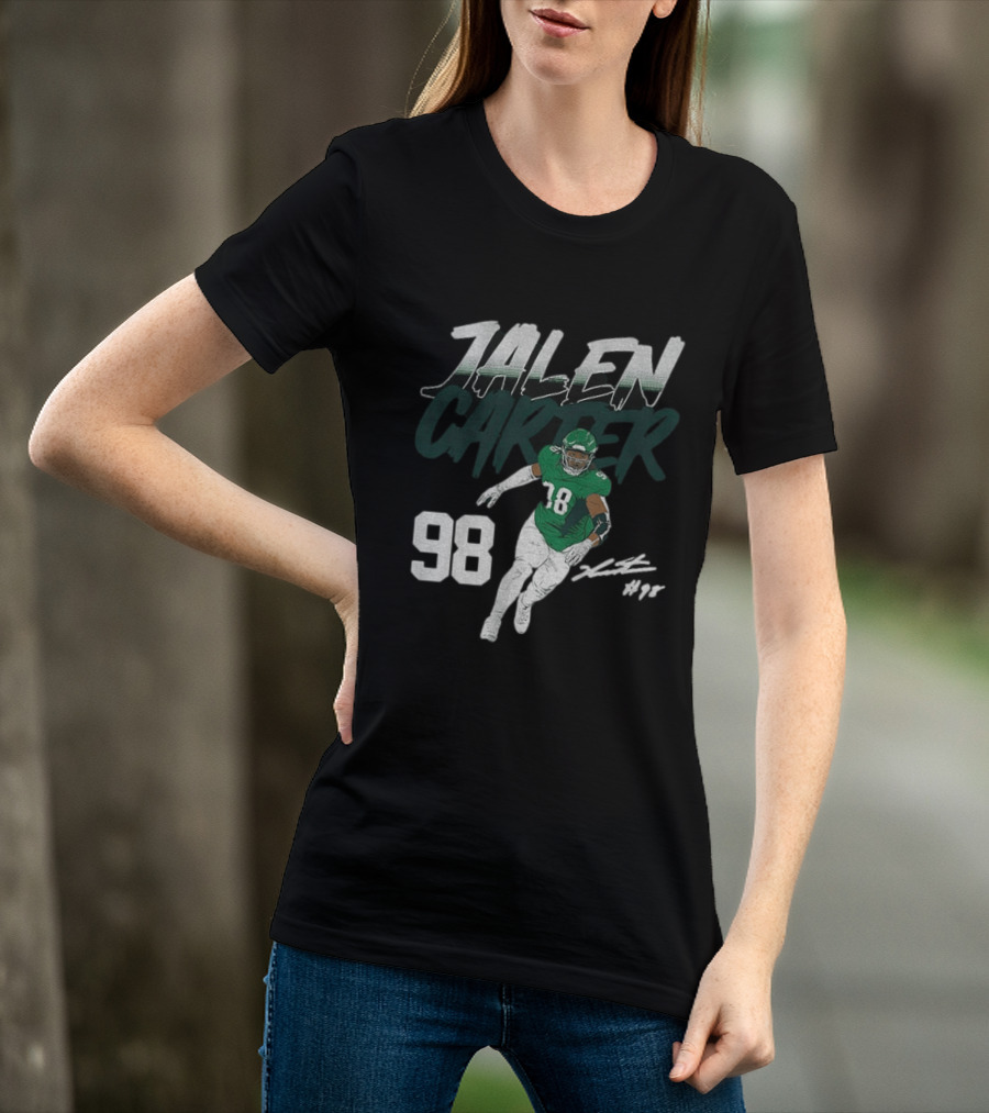 Jalen Carter Philadelphia Eagles 98 Football Player Signature T-Shirt