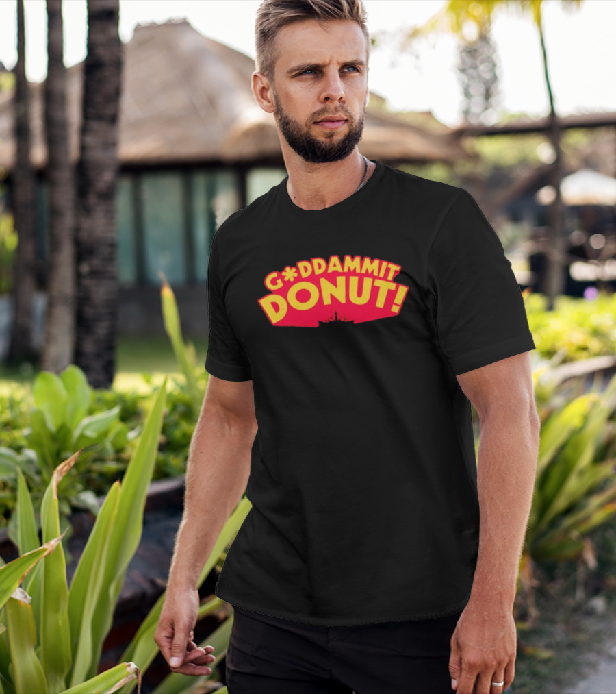 Gddammit Donut Goddammit Crown Starburst Red Yellow T-Shirt
