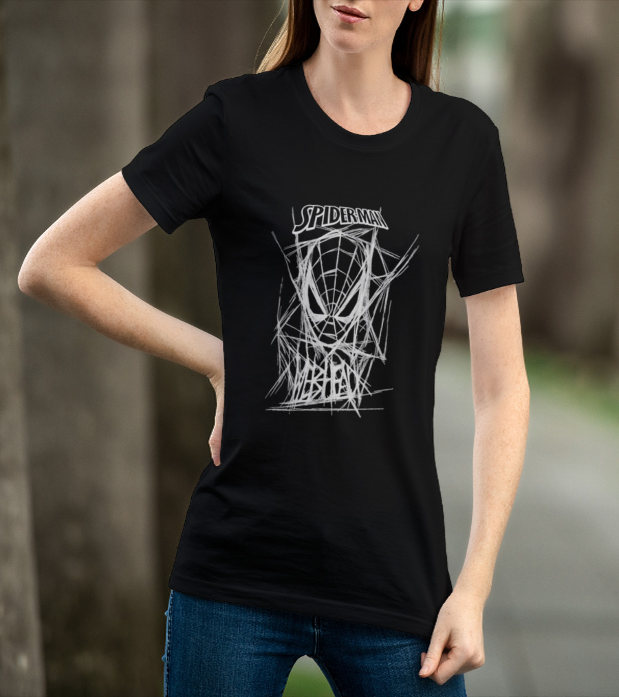 Spider Man Webbed Mask Sketch Spiderman Webhead T-Shirt