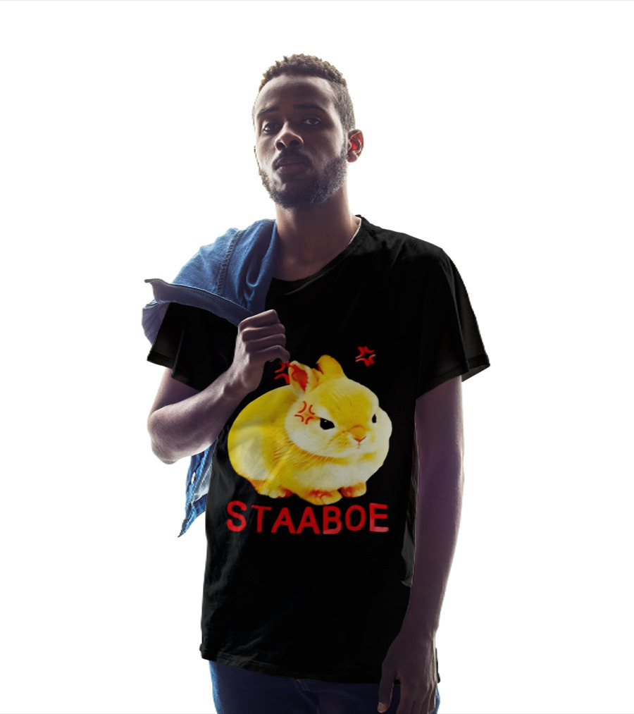 Staaboe Angry Fluffy Yellow Rabbit Red Marks T-Shirt