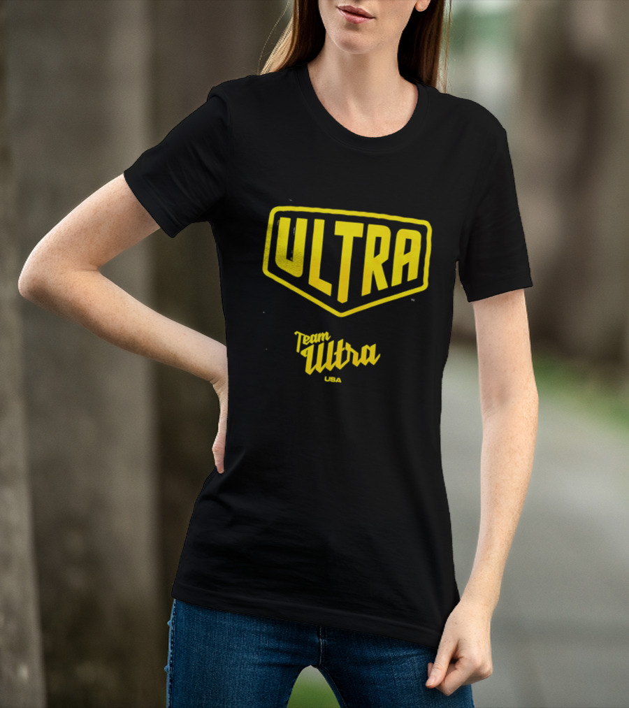 Team Ultra USA Yellow Black Shield Crest Ultra USA T-Shirt