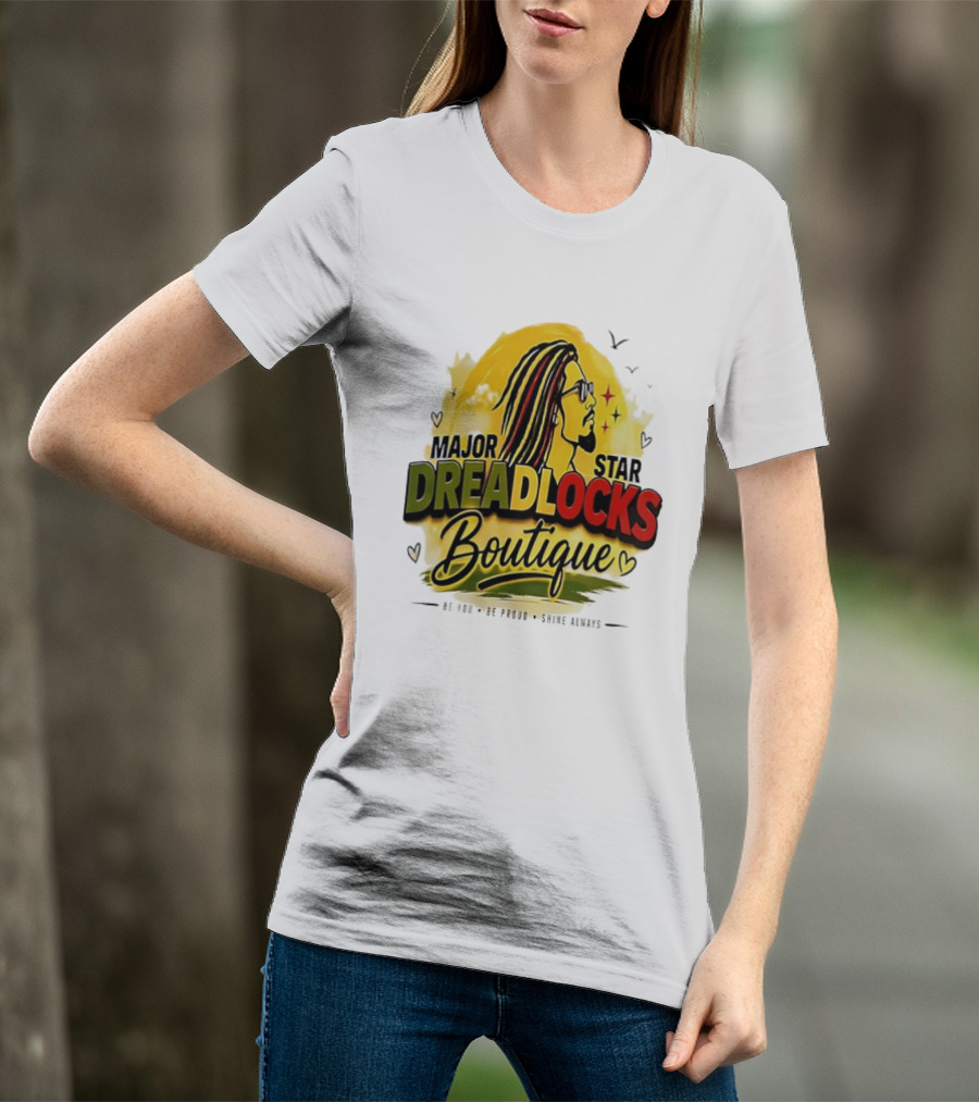 Major Star Dreadlocks Boutique Be You Shine Always Rastafarian Man Profile T-Shirt