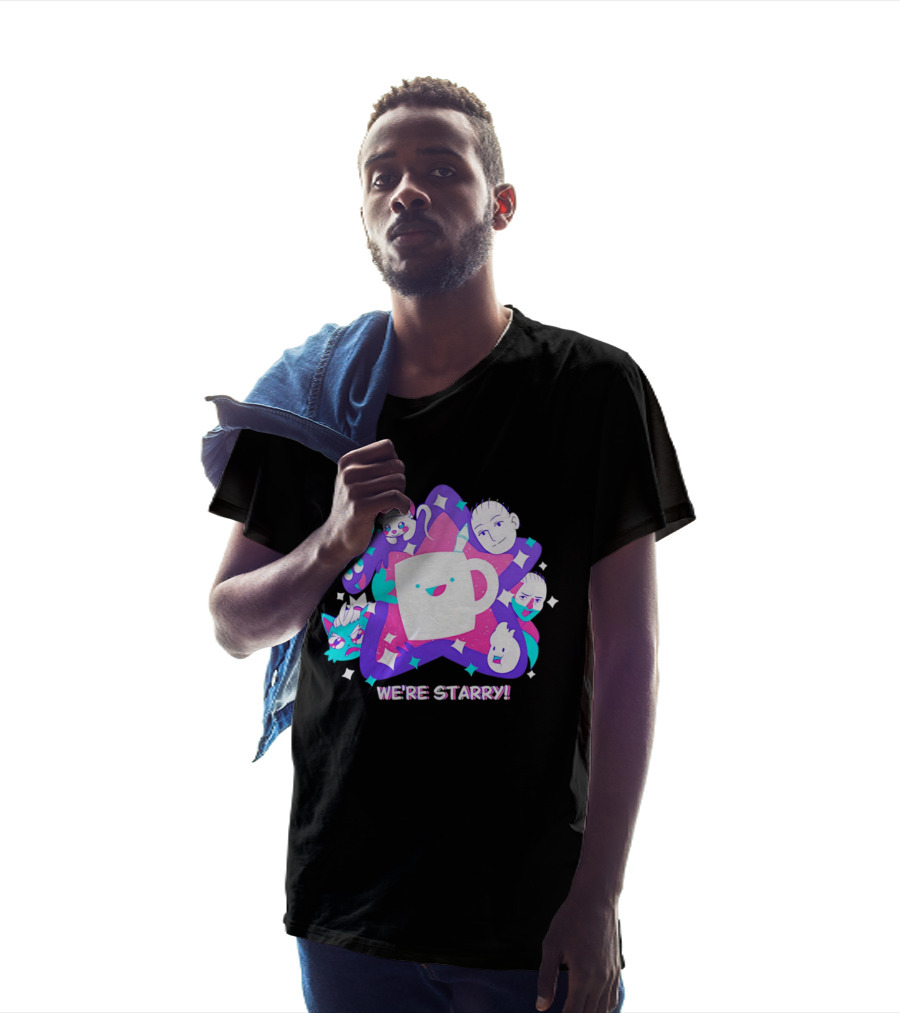 We're Starry Colorful Cartoon Characters And Happy T-Shirt