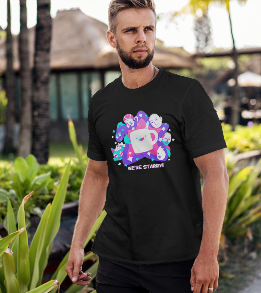 We're Starry Colorful Cartoon Characters And Happy T-Shirt