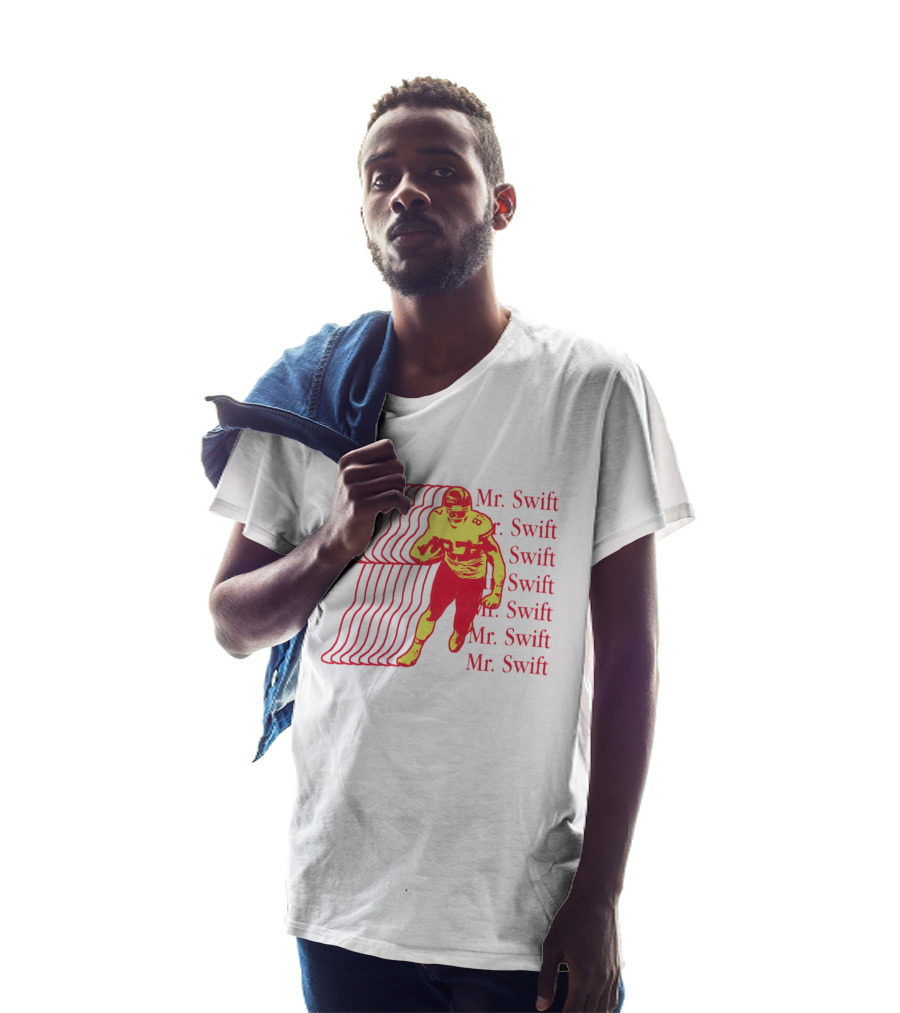 Mr. Swift Travis Kelce Football Player Graphic With Psychedelic Wave T-Shirt