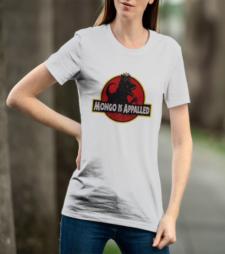 Mongo Is Appalled Dinosaur Crown Sunglasses Red Circle T-Shirt