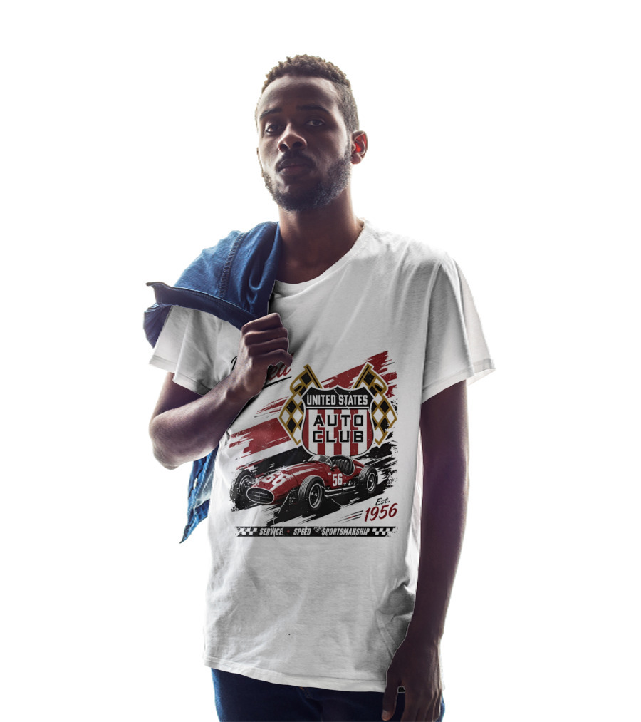 Driven By Speed United States Auto Club Est 1956 Service Speed Sportsmanship Racing Car T-Shirt