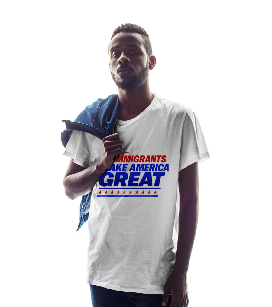 Immigrants Make America Great Red Star Political Message 2026 T-Shirt
