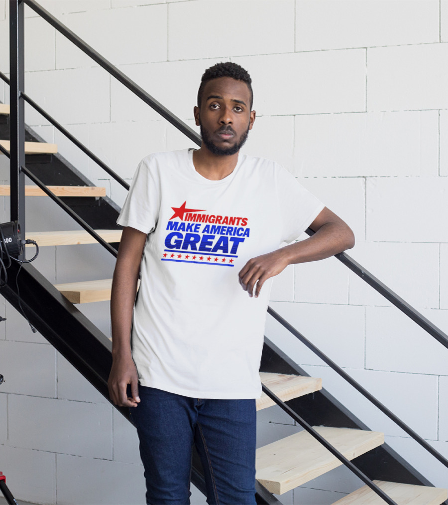 Immigrants Make America Great Red Star Political Message 2026 T-Shirt
