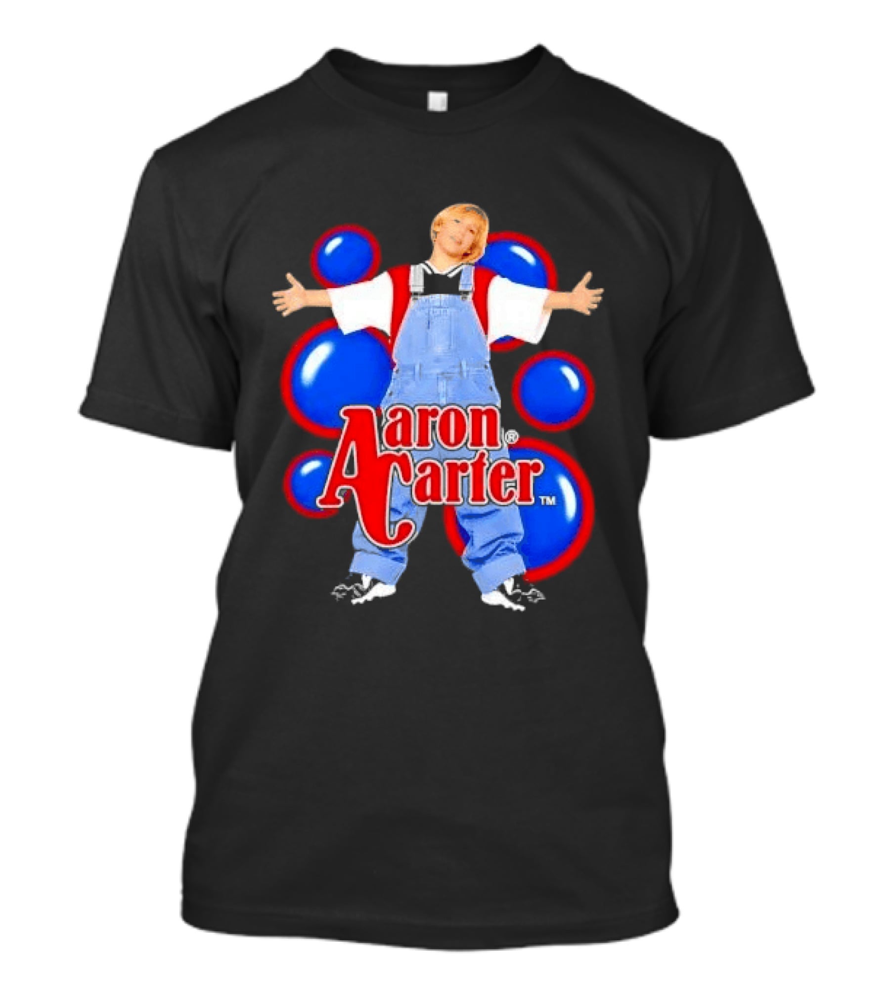 Aaron Carter Denim Overalls Bubbles Photo Bootleg T-Shirt