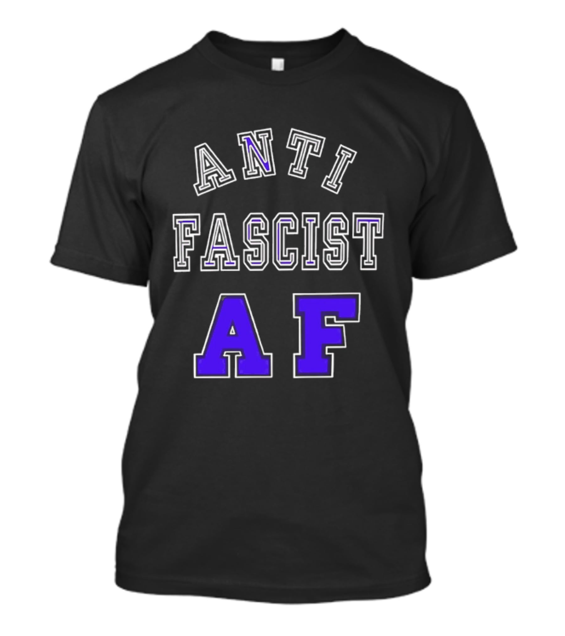 ANTI FASCIST AF Purple White Varsity Block стиль T-Shirt