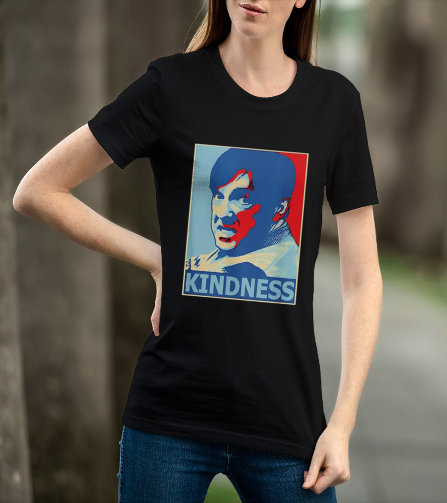 Kindness Mustachioed Man Halftone T-Shirt