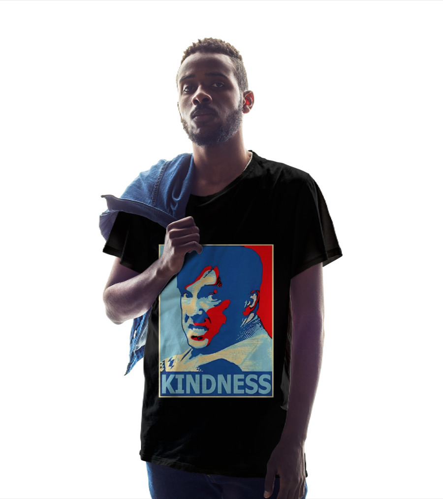 Kindness Mustachioed Man Halftone T-Shirt