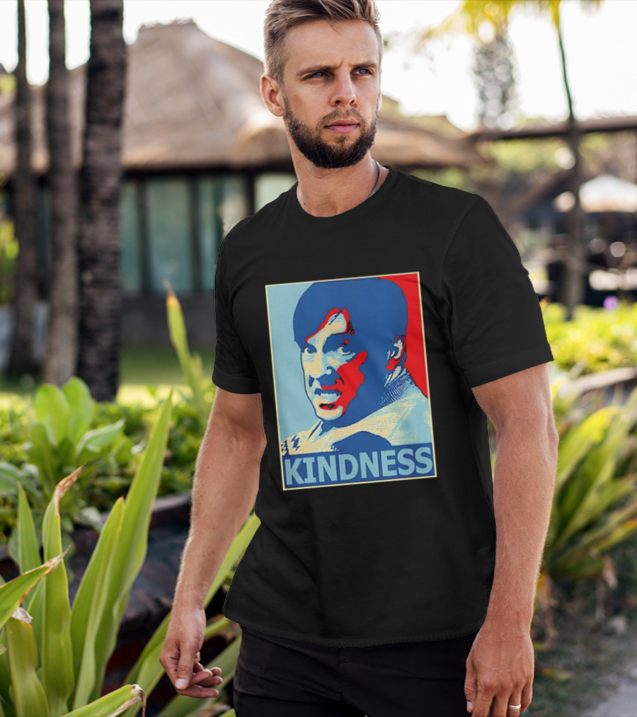 Kindness Mustachioed Man Halftone T-Shirt