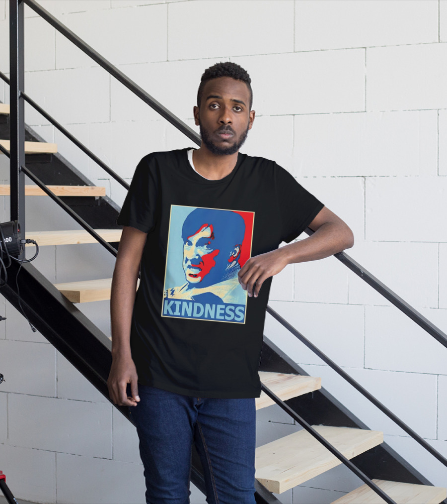 Kindness Mustachioed Man Halftone T-Shirt
