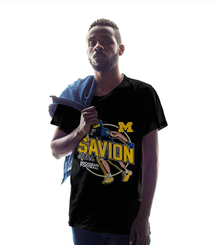 Michigan Wolverines Savion Hiter Number 5 Player Football M T-Shirt