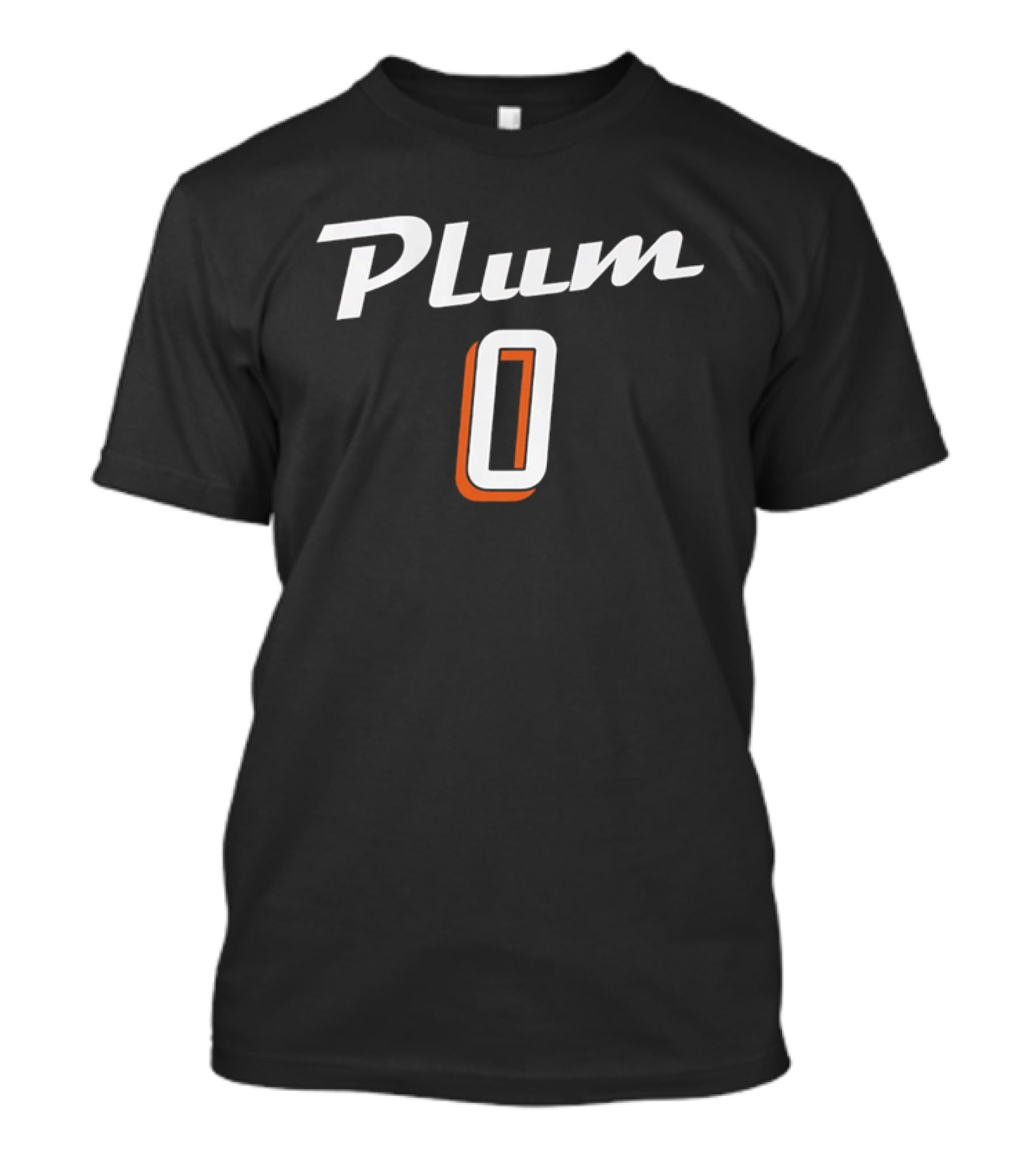 Plum 0 Jersey White Script Rust Shadow Player Name T-Shirt