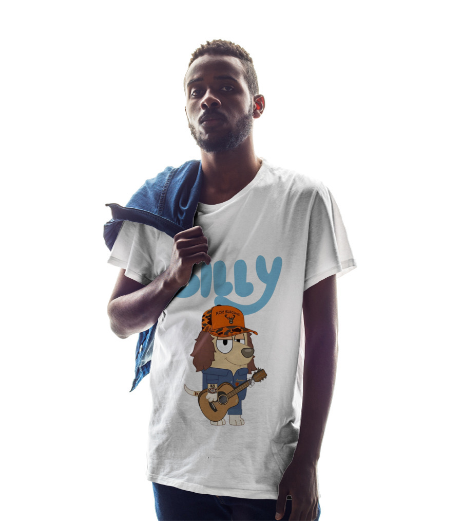 Billy Roy Electric Boomer Character With Guitar And Hat T-Shirt