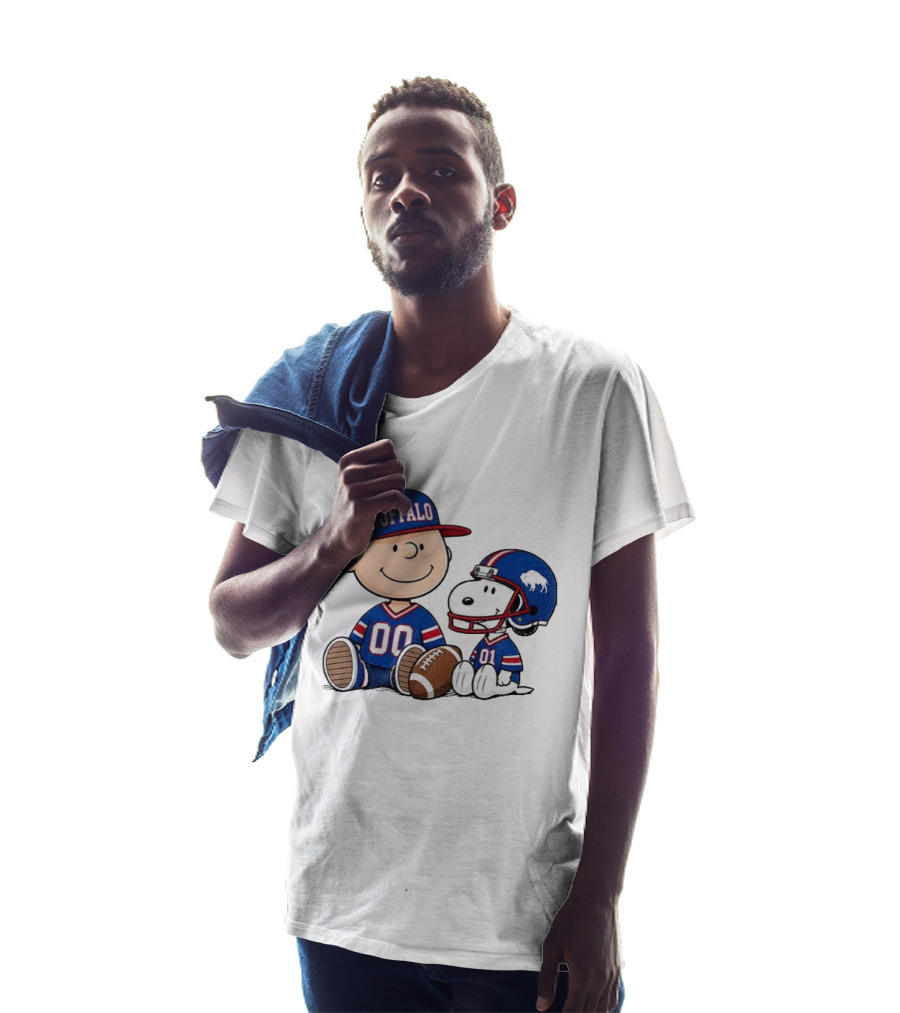 Charlie Brown Snoopy Buffalo 00 01 Football Team Cartoon Sports Fan Gear T-Shirt