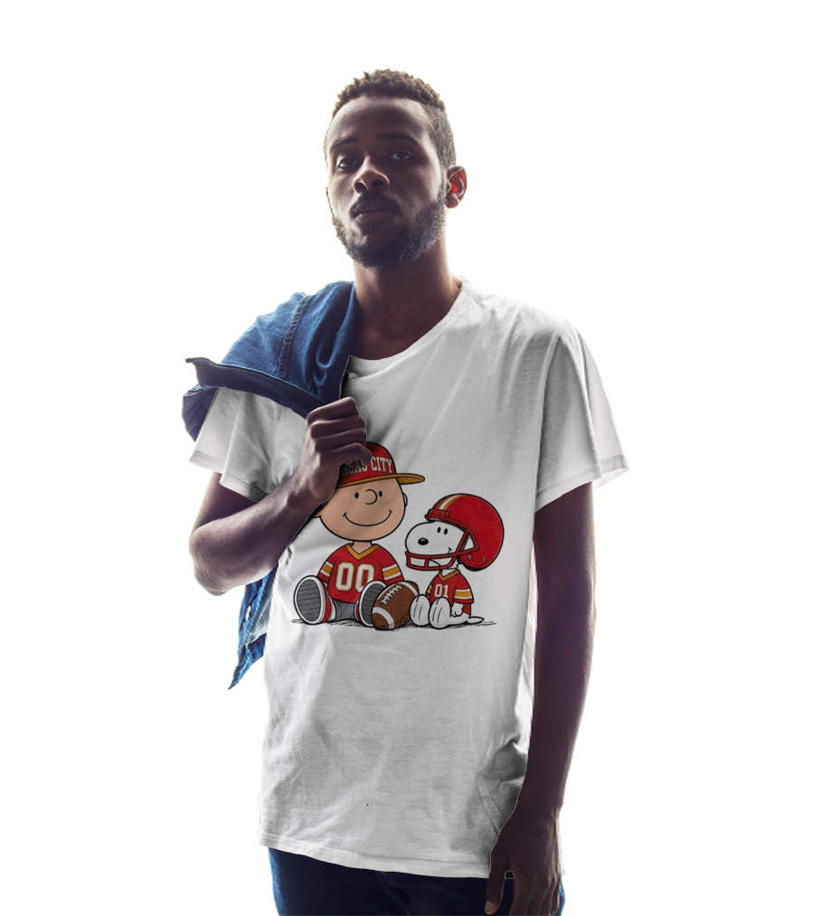 Kansas City Football With Charlie Brown And Snoopy Players T-Shirt