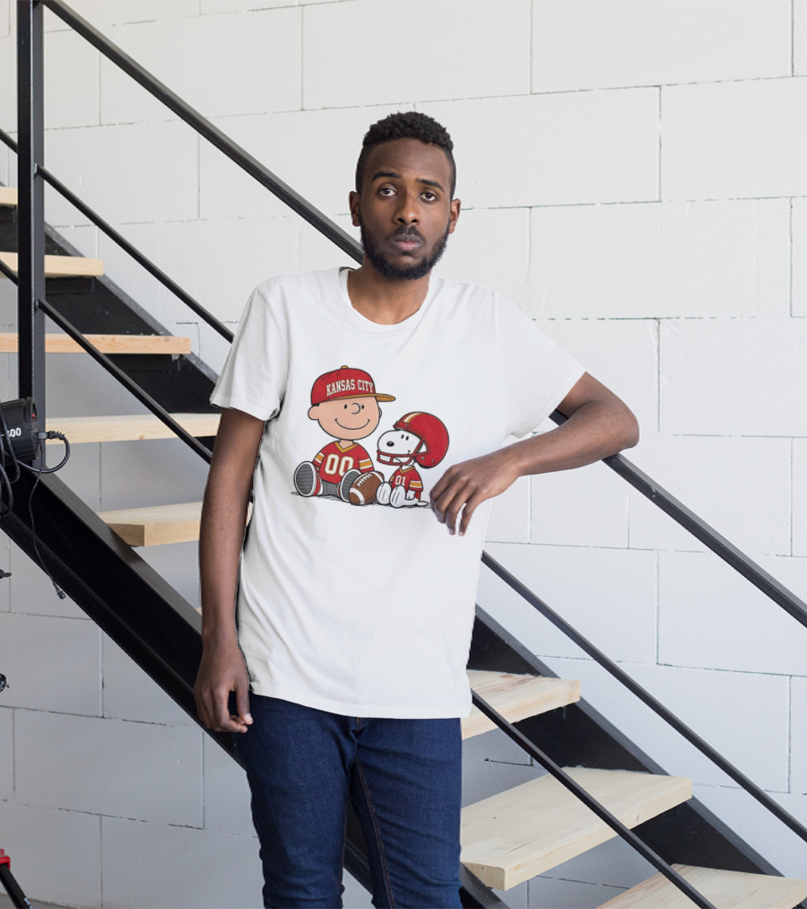 Kansas City Football With Charlie Brown And Snoopy Players T-Shirt