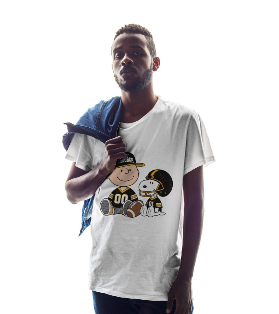 Pittsburgh Football Charlie Brown Snoopy Pigskin Player T-Shirt