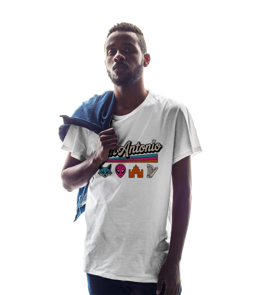San Antonio Fox Alien Castle Harp Spurs Basketball T-Shirt