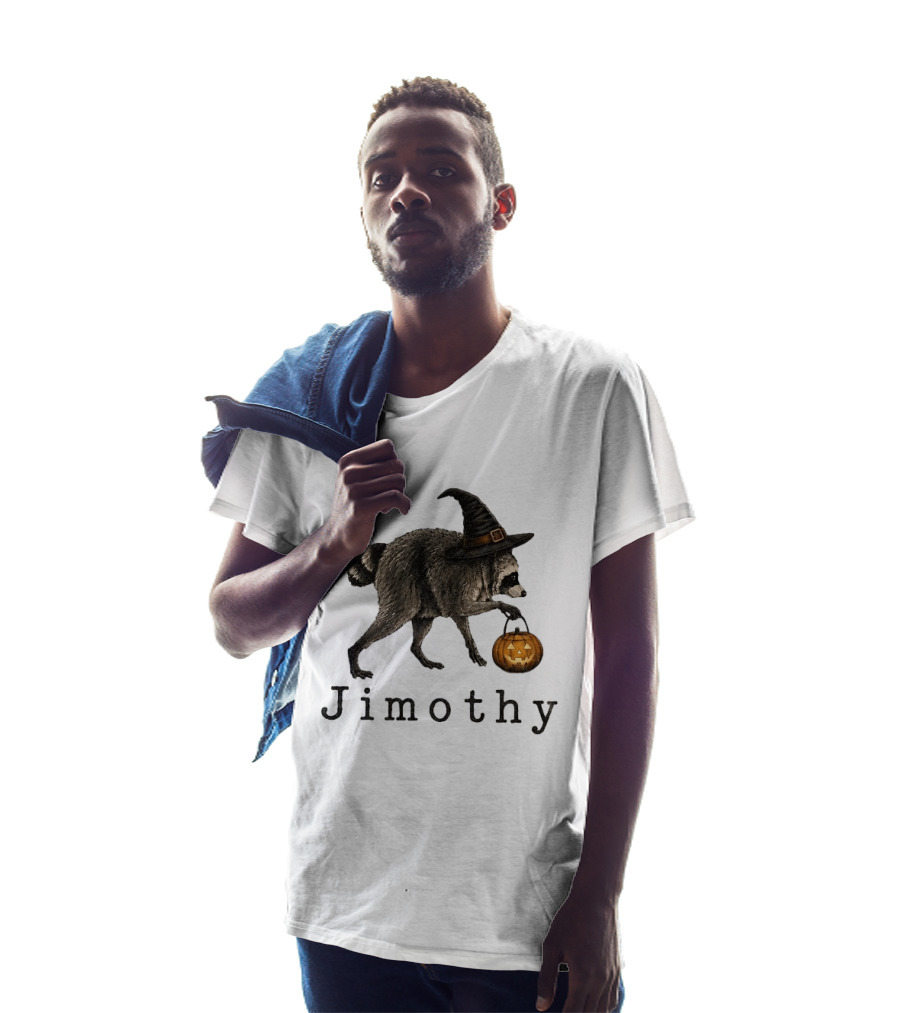 Jimothy Raccoon Witch Hat Pumpkin Candy Bucket T-Shirt