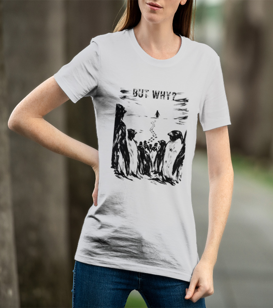 Nihilist Penguin But Why Snow Scene T-Shirt
