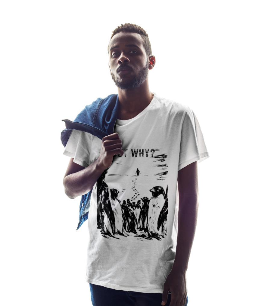 Nihilist Penguin But Why Snow Scene T-Shirt