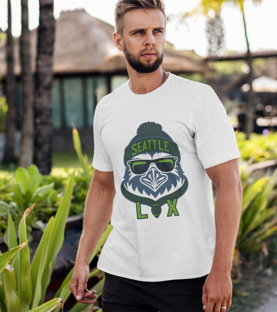 Seattle Seahawk LIX Game Day Beanie Sunglasses Football T-Shirt