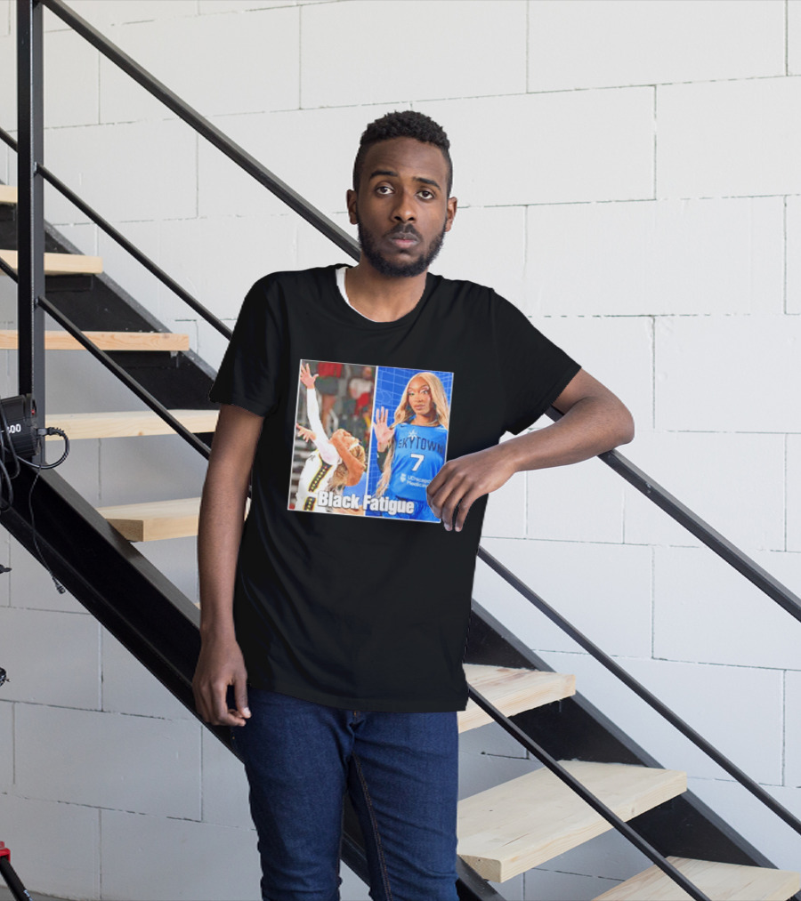 Skytown WNBA Black Fatigue Meme DiJonai Carrington Sophie Cunningham Hard Foul T-Shirt