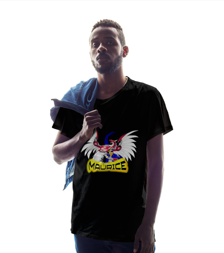 Maurice Cybernetic Dragon Winged Anime Duelist Trading Card Yellow T-Shirt