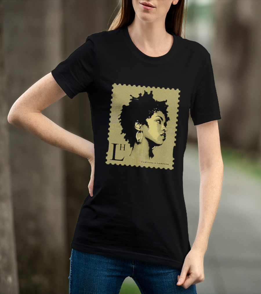 Everything Is Lh Gold Line Afro Woman Stamp T-Shirt